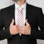 Roze en Navy Blue Stripes Patroon Stropdas<br><div class="desc">Stripes patroon.</div>