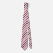 Roze en Navy Blue Stripes Patroon Stropdas (Voorkant)