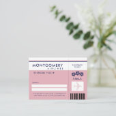 Roze en Navy Hibiscus-instapkaart Plaatskaartje (Staand voorkant)