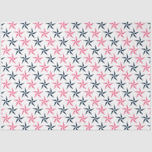 Roze en Navy Nautical Series Design 2 Tissuepapier (Voorkant)