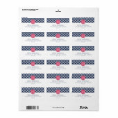 Roze en Navy Octagon Lattice Link Monogram Etiket (Full Sheet)