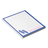 Roze en Navy Polka Dots Flips Gepersonaliseerd Notitieblok (Schuin)