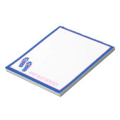 Roze en Navy Polka Dots Flips Gepersonaliseerd Notitieblok (Linkerzijde)