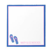 Roze en Navy Polka Dots Flips Gepersonaliseerd Notitieblok (Voorkant)