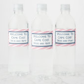 Roze en Navy Welkom Water Flesje Label Waterfles Etiket (Flessen)