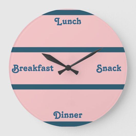 Roze en Ocean Blue Word Clock Grote Klok (Voorkant)