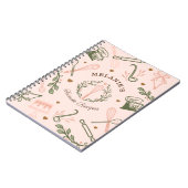 Roze en olijfgroen bakken en koken gereedschap Rec Notitieboek (Linkerzijde)