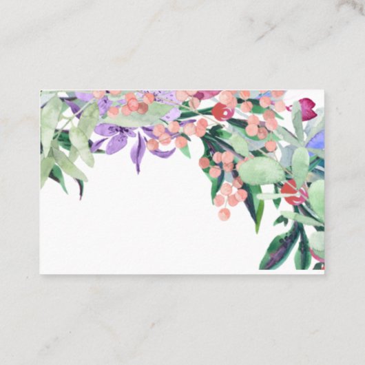 Roze en olijfgroene kleur van het water visitekaartje (Achterkant)