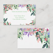 Roze en olijfgroene kleur van het water visitekaartje (Voorkant / Achterkant)