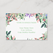 Roze en olijfgroene kleur van het water visitekaartje (Voorkant)