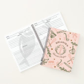 Roze en olijven Groen bakken & gereedschap Notitieboek (Binnen)