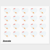roze en oranje 1276 abstracte kunst hart sticker (Vel)