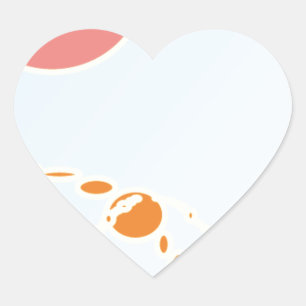 roze en oranje 1276 abstracte kunst hart sticker