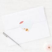 roze en oranje 1276 abstracte kunst hart sticker (Envelop)