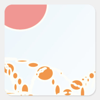 roze en oranje 1276 abstracte kunst vierkante sticker