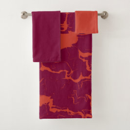 roze en oranje abstract bad handdoek