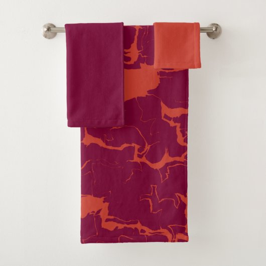 roze en oranje abstract bad handdoek (Insitu)