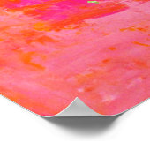 Roze en Oranje Abstract kunstwerk Poster afdrukken (Hoek)