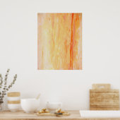 Roze en Oranje Abstract Poster (Keuken)