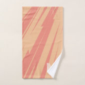 Roze en oranje abstract retro ontwerp bad handdoek (Handdoek)