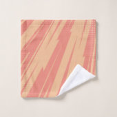 Roze en oranje abstract retro ontwerp bad handdoek (Wasdoekje)