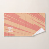 Roze en oranje abstract retro ontwerp bad handdoek (Handdoek)
