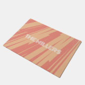 Roze en oranje abstract retro ontwerp deurmat (Schuin)