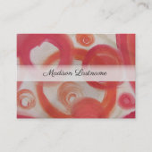 Roze en Oranje Abstract Visitekaartje (Voorkant)