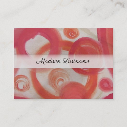 Roze en Oranje Abstract Visitekaartje (Voorkant)