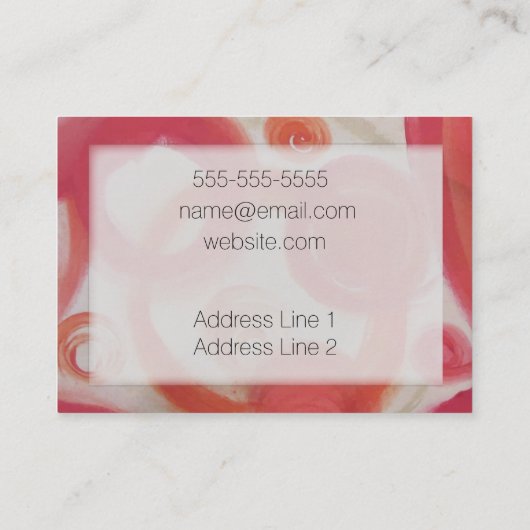 Roze en Oranje Abstract Visitekaartje (Achterkant)