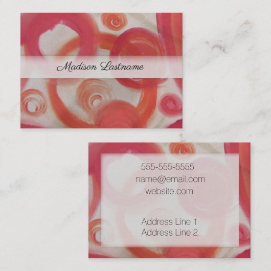 Roze en Oranje Abstract Visitekaartje (Voorkant / Achterkant)