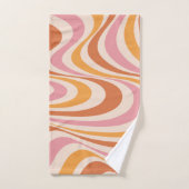 Roze en oranje abstract wervelontwerp bad handdoek (Handdoek)