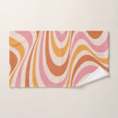 Roze en oranje abstract wervelontwerp bad handdoek (Handdoek)