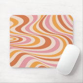 Roze en oranje abstract wervelontwerp muismat (Met muis)