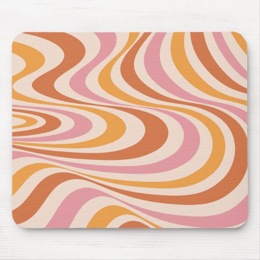 Roze en oranje abstract wervelontwerp muismat (Voorkant)