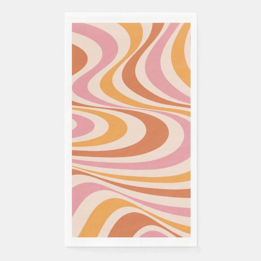 Roze en oranje abstract wervelontwerp servet (Voorkant)