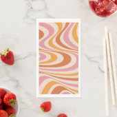 Roze en oranje abstract wervelontwerp servet (Insitu)