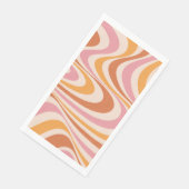 Roze en oranje abstract wervelontwerp servet (Hoek)