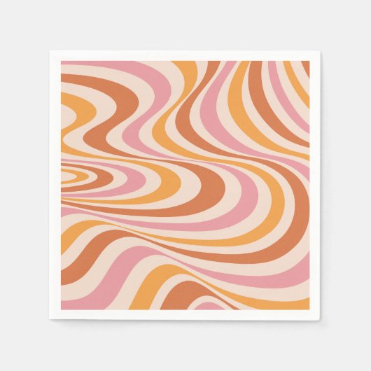 Roze en oranje abstract wervelontwerp servet (Voorkant)