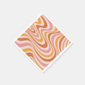 Roze en oranje abstract wervelontwerp servet (Hoek)
