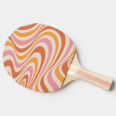 Roze en oranje abstract wervelontwerp tafeltennisbatje (Zijkant)
