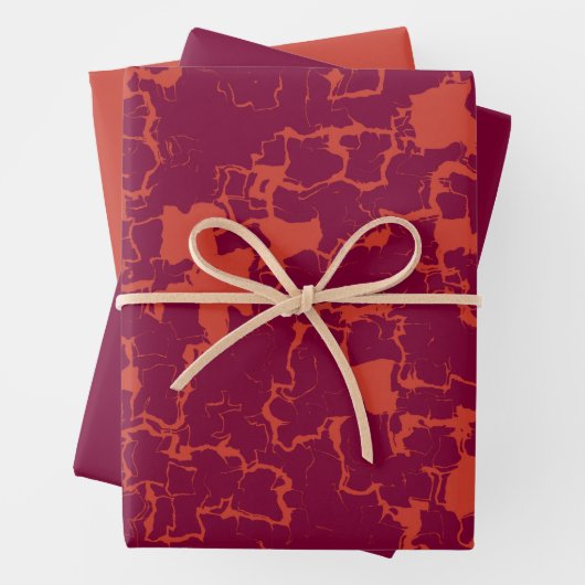 roze en oranje abstracte badhanddoekset inpakpapier vel (In situ)
