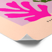 Roze en Oranje Abstracte bladeren uitgesneden Poster (Hoek)