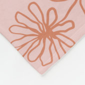 Roze en Oranje Abstracte Floral Botanische Inktkun Fleece Deken (Hoek)