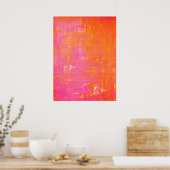 Roze en Oranje Abstracte kunst Poster (Keuken)