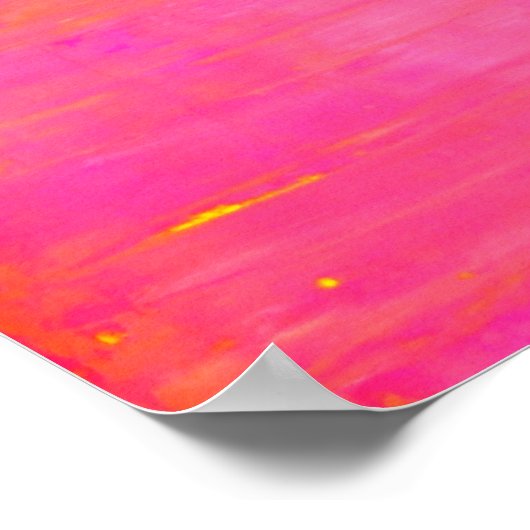 Roze en Oranje Abstracte kunst Poster (Hoek)