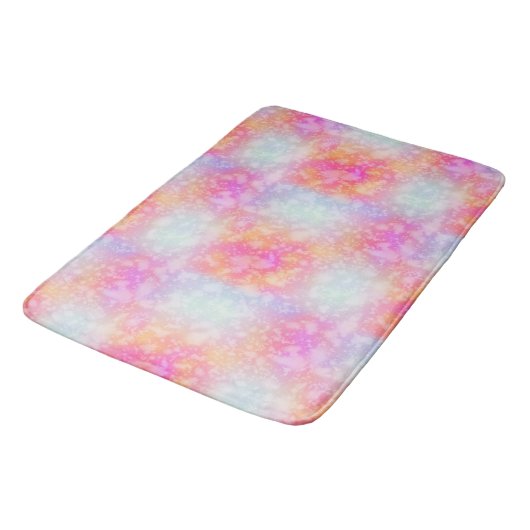 Roze en Oranje Abstracte Waterverf Achtergrond Badmat (Gekanteld)