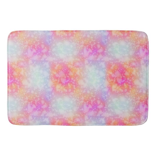 Roze en Oranje Abstracte Waterverf Achtergrond Badmat (Voorkant)
