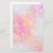 Roze en Oranje Abstracte Waterverf Achtergrond Briefpapier (Voorkant / Achterkant)