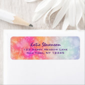 Roze en Oranje Abstracte Waterverf Achtergrond Etiket (Insitu)